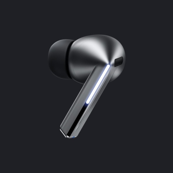 Un único auricular Galaxy Buds3 Pro en Silver.